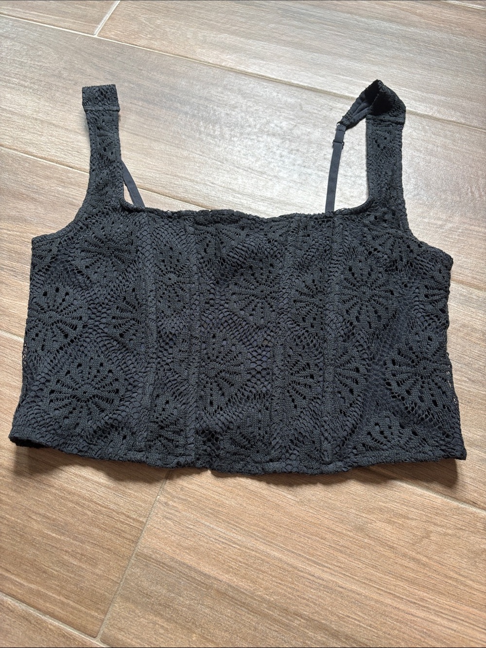 American Eagle Black Crop Tank Top